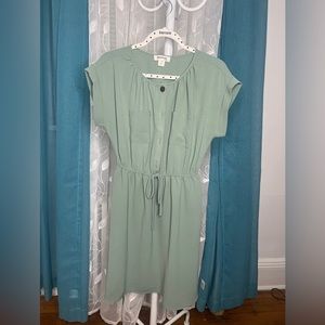 Women green dress